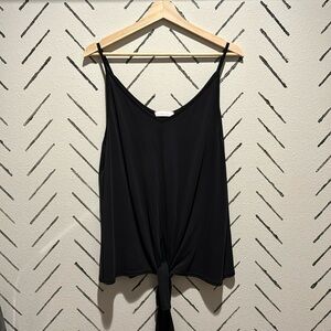 Black tank top with front tie